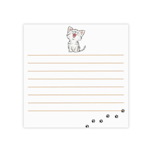 Laughing Kitten Post-It Note Pad - Cute Kitty Memo Pad