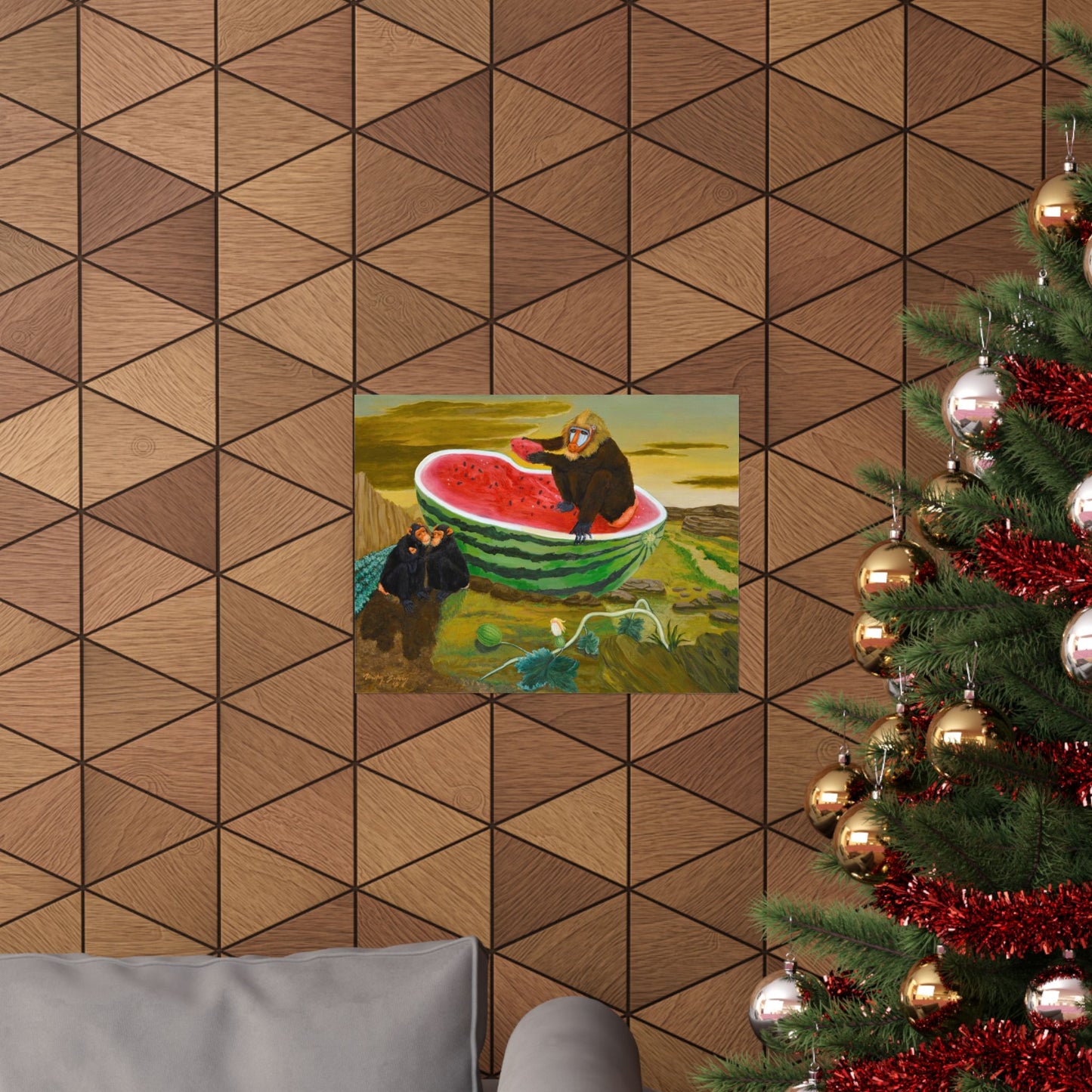 Modern Art Print, Mandril en Agape by José de Martín Simón, Contemporary Home Decor