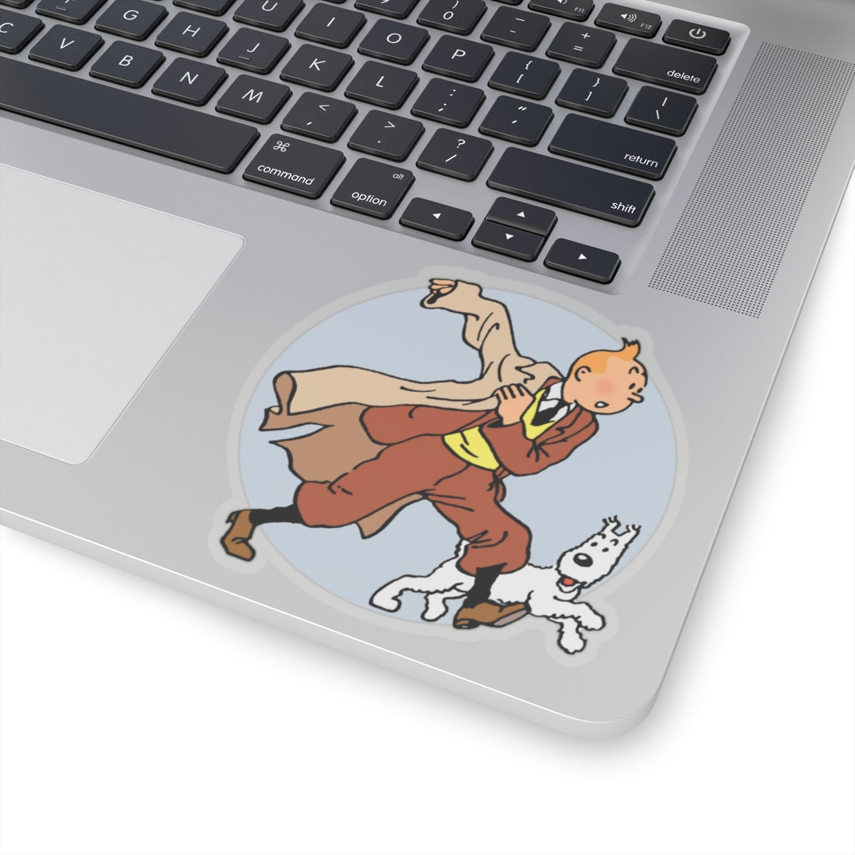 Adventures of Tintin Sticker, Retro Nostalgic Vibe, Fans of Classic TV Series, Action Manga, Tintin and Snowy Dog Design