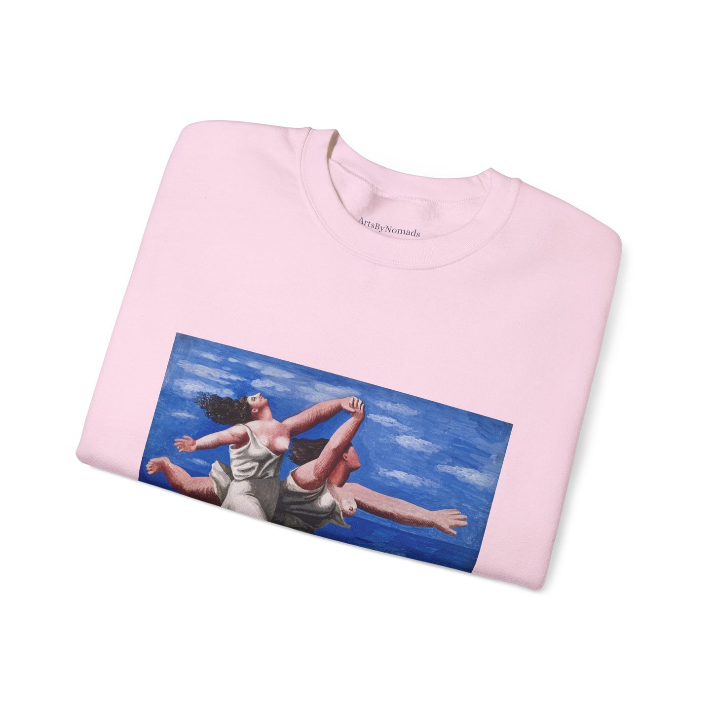 Pablo Picasso Women Running Beach Crewneck Sweatshirt, Art Lover Gift, Aesthetic Apparel, Feminine Beauty Jumper, Cozy Friend Present