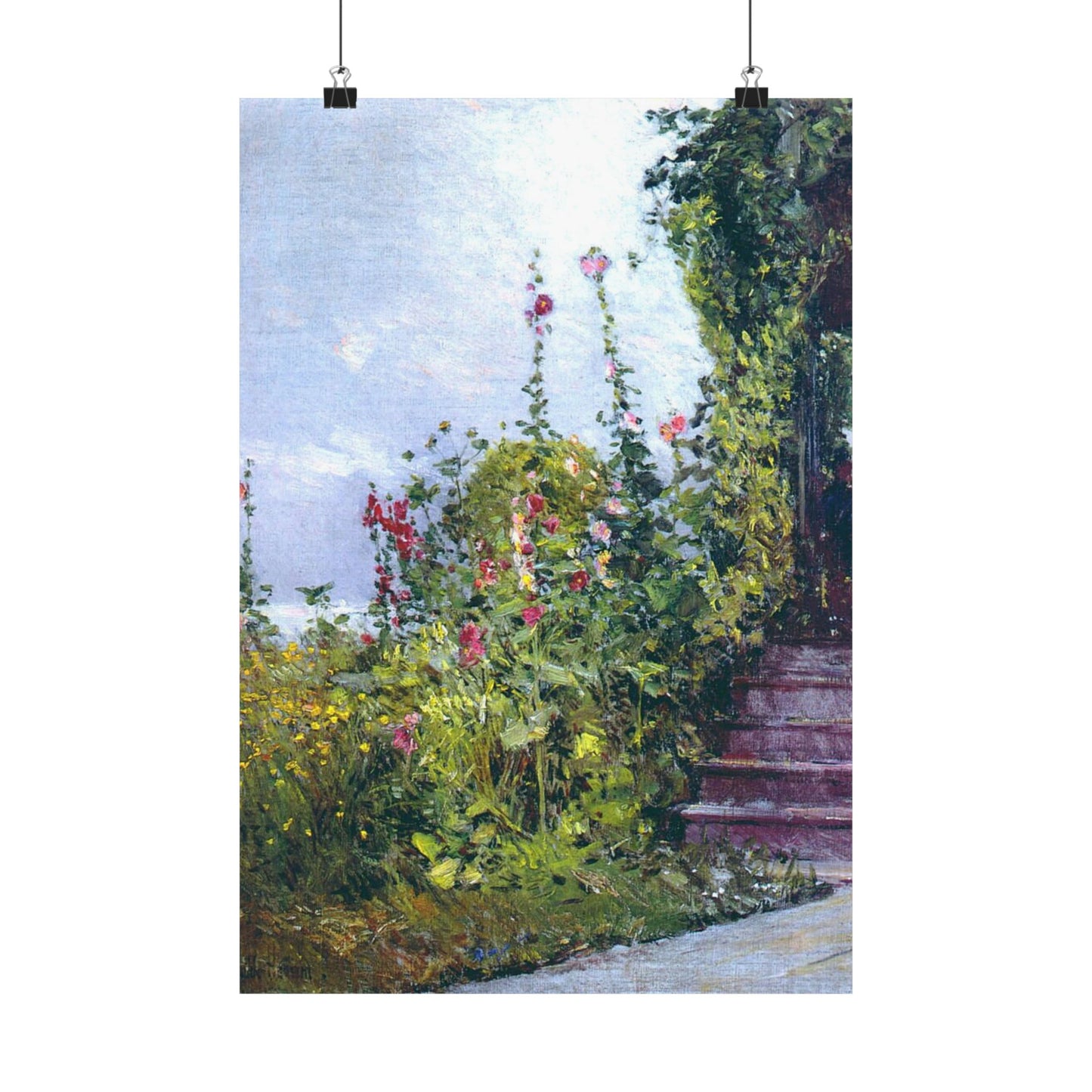 Childe Hassam, Celia Thaxter's Garden, Impressionist Landscape Art Print, Matte Poster for Elegant Home Decor, Sophisticated Gift