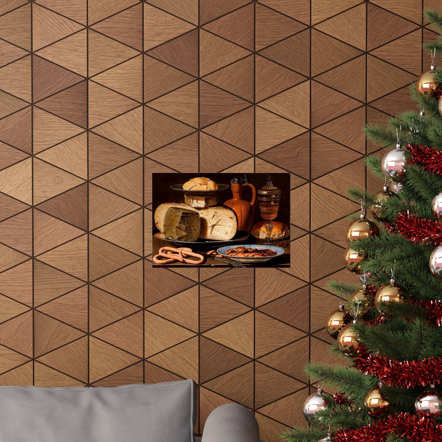 Clara Peeters' Still Life with Cheeses, Almonds and Pretzels Print - Classic Dutch Art Poster for Kitchen and Dining Decor