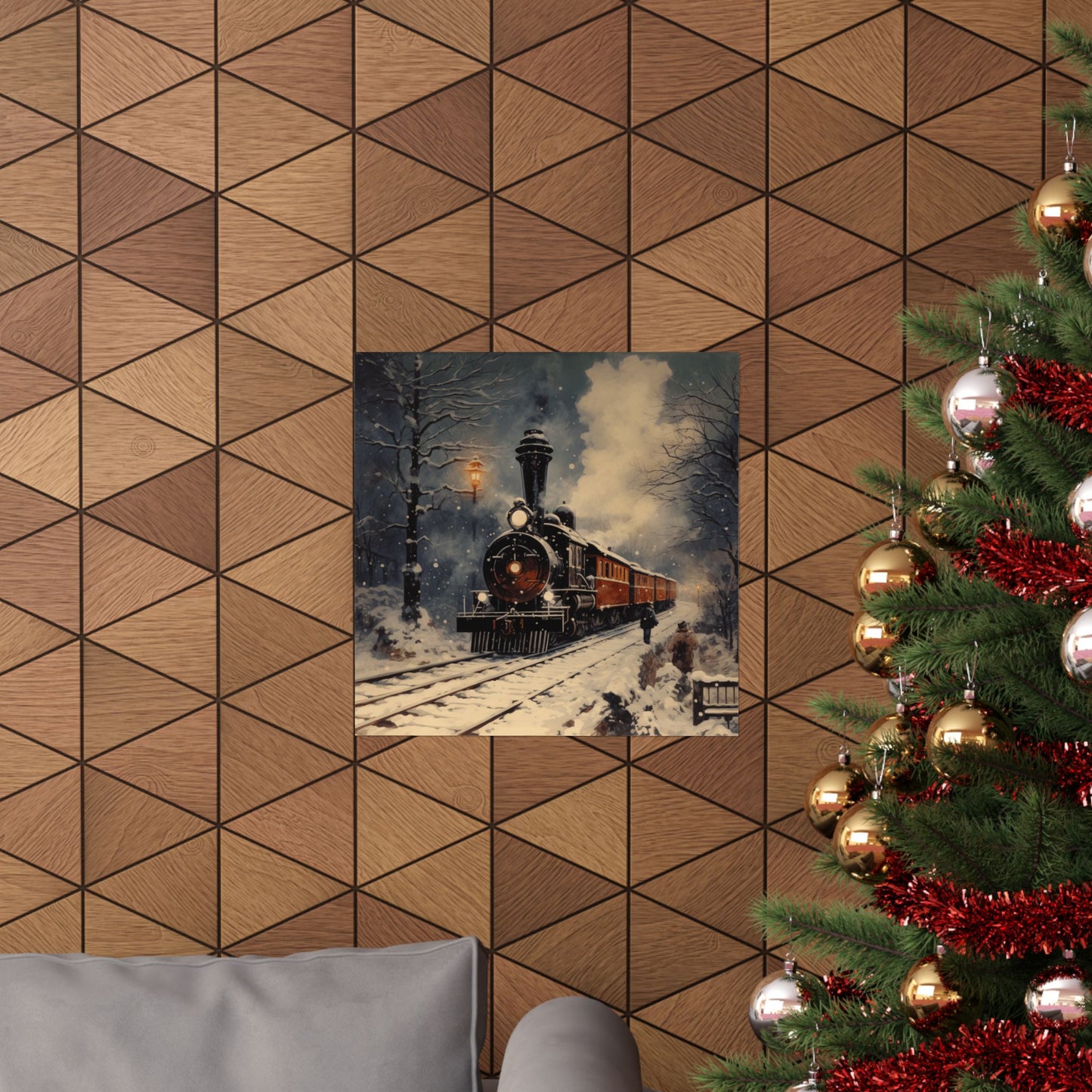 Winter Train Art Print, Polar Express Aesthetic, Inspired by Russian Literature, Romantic Snowy Night Scene, Perfect Christmas Gift