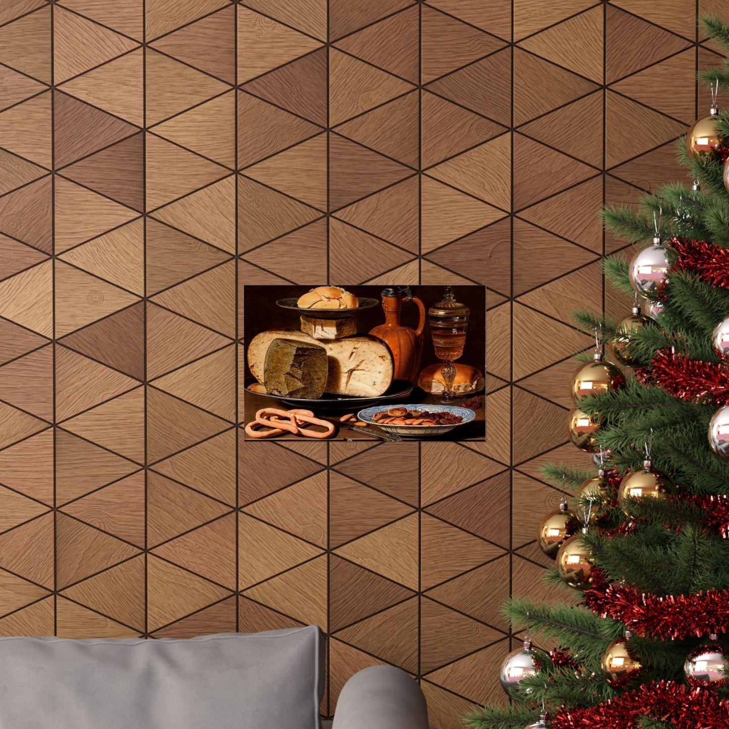 Clara Peeters' Still Life with Cheeses, Almonds and Pretzels Print - Classic Dutch Art Poster for Kitchen and Dining Decor