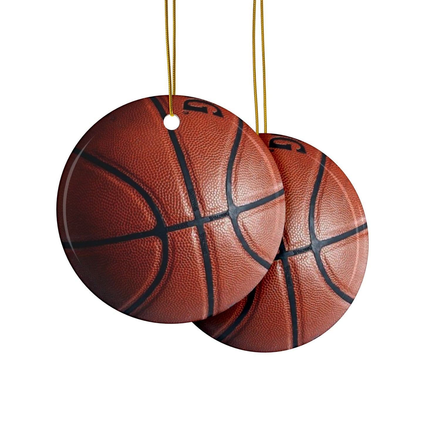 Basketball Ornament, Sports Fan Christmas Decor, Athlete Gift for Him, Double Sided, Holiday Keepsake, Basketball Stocking, Flat Surface