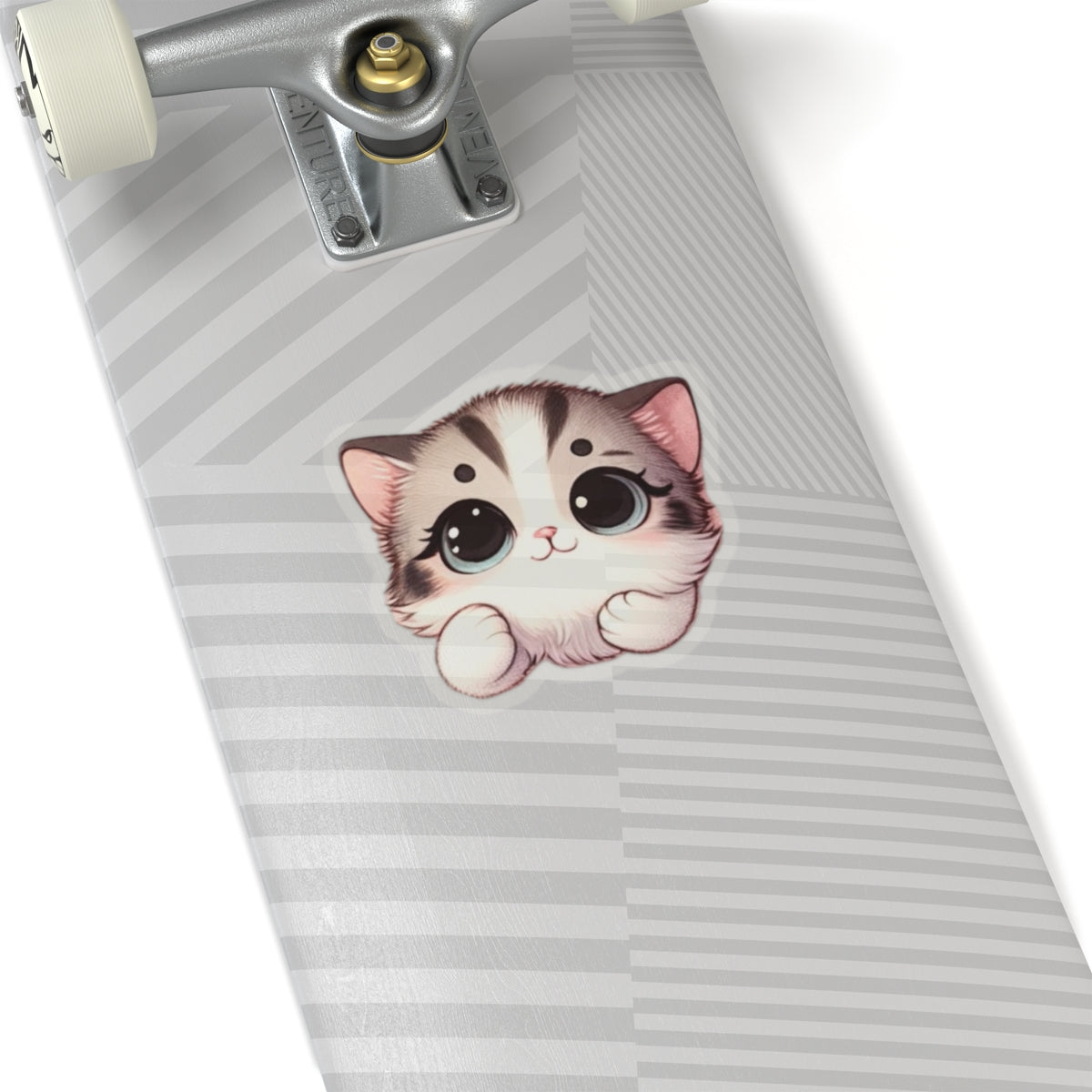 Cute Animated Kitten Vinyl Decal, High-Quality Laptop and Water Bottle and Kindle Sticker, Durable and Removable Cat Sticker
