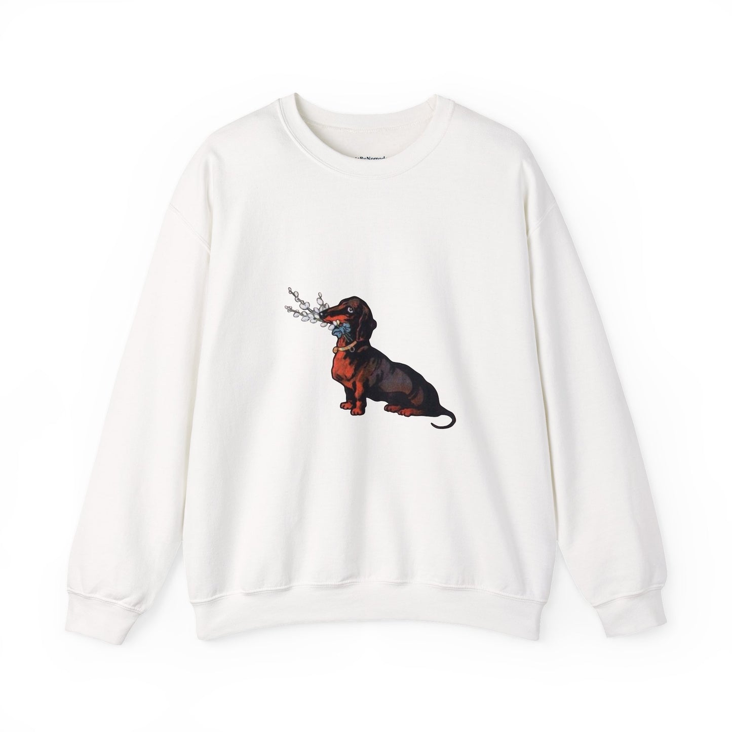 Dachshund Dog Vintage Sweatshirt, Cute & Elegant Unisex Crewneck Jumper, Floral Print, Gift for Dog Lovers, Cozy Winter Fashion, Animal