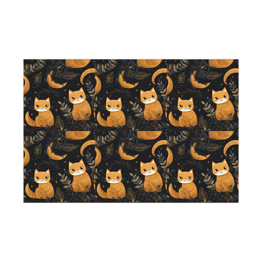 Adorable Cat Illustrated Gift Wrapping Paper - Cute and Vibrant - Eco-Friendly - Perfect for Cat Lovers