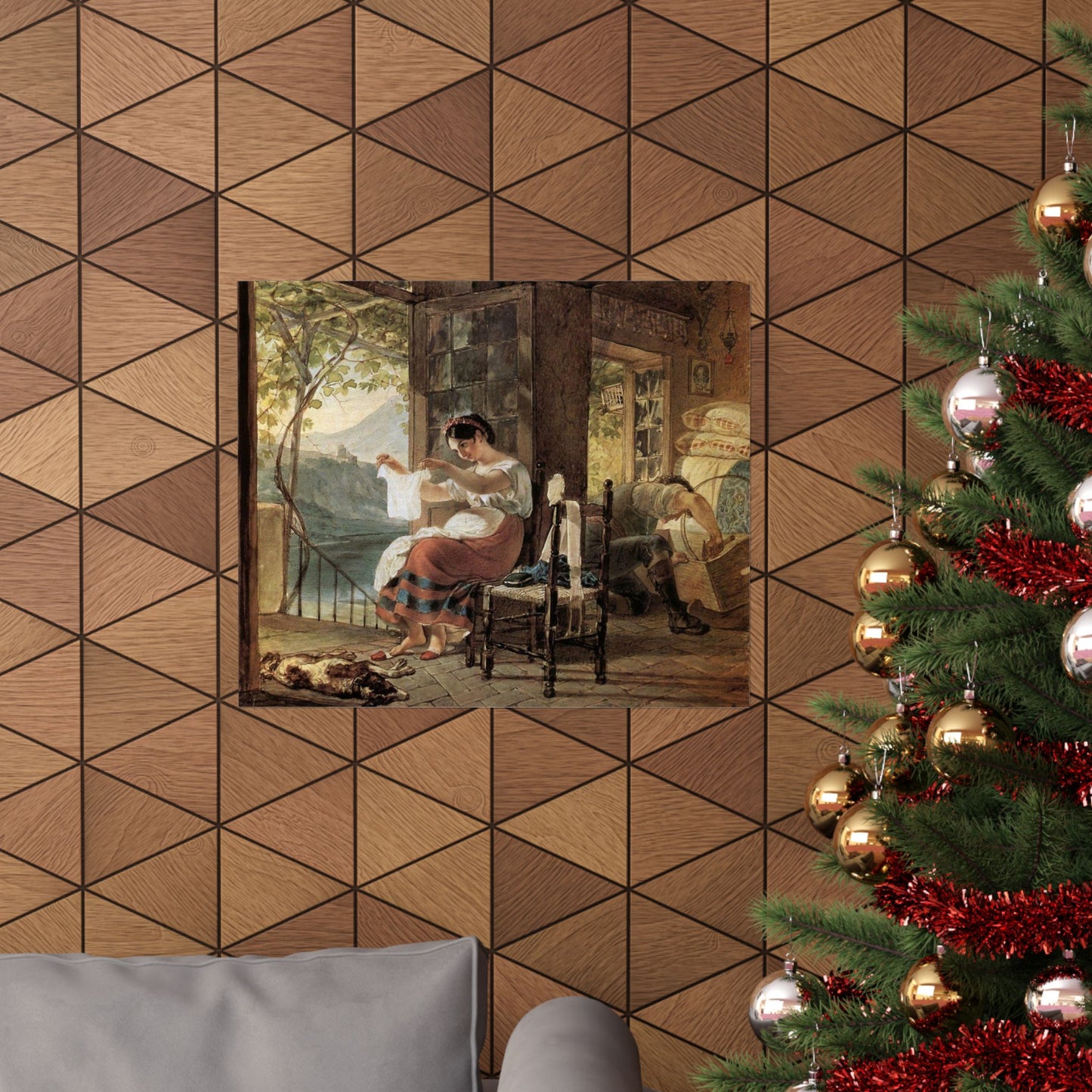 Motherhood Art Print, Italian, Expecting a Child by Karl Bryullov, Romanticism Poster for Baby Shower, Mother's Day Gift, Present for Moms