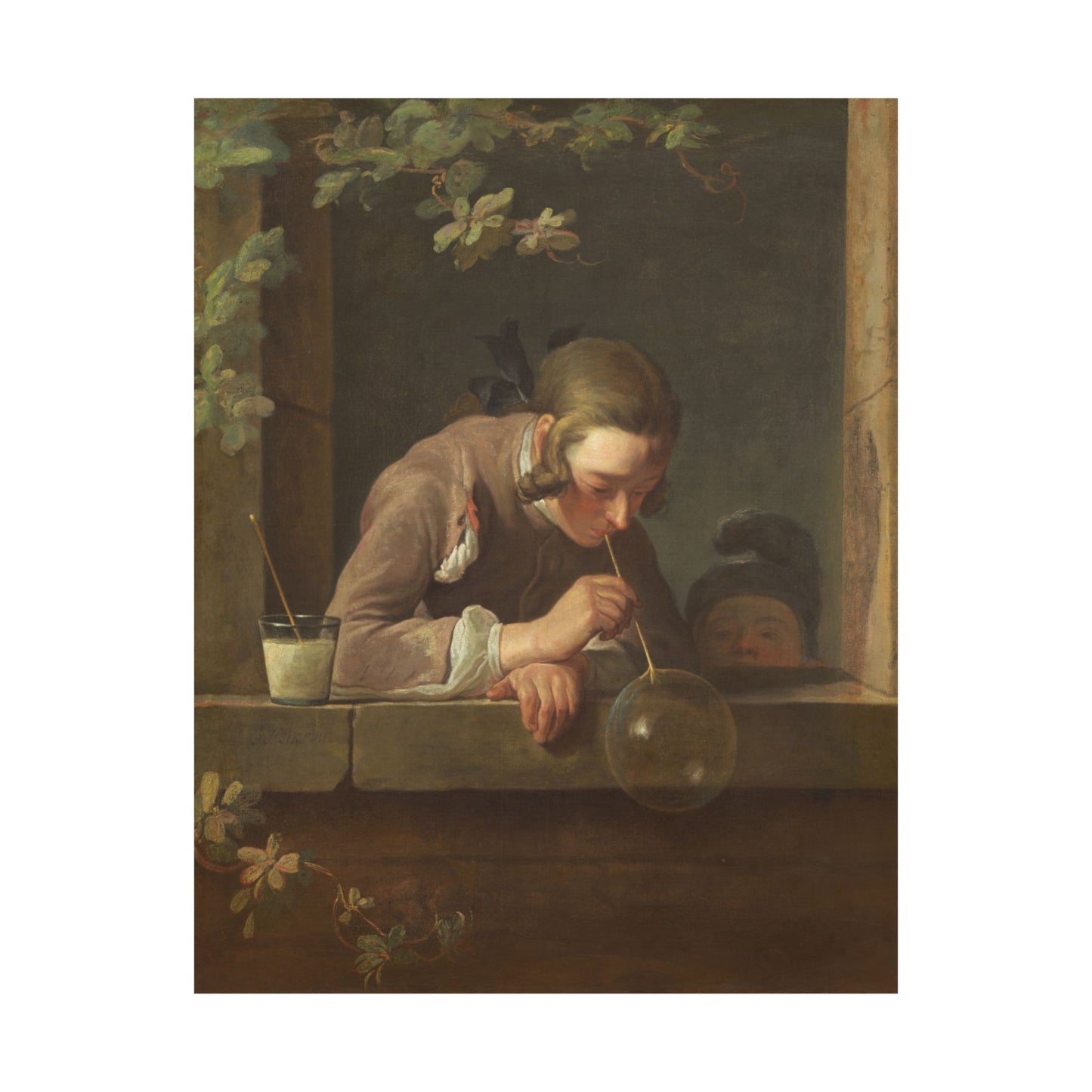 Rococo Art Print, Jean Simeon Chardin's Soap Bubbles Matte Poster, Perfect for Home Decor