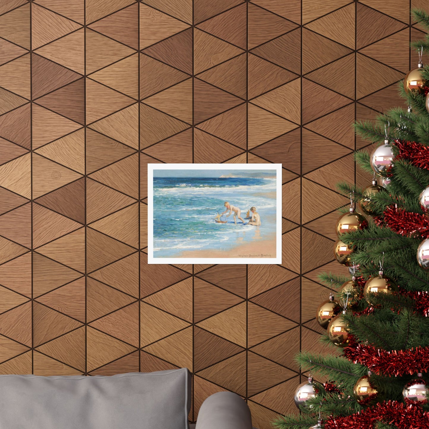 Virginie Demont Breton The Little Boats Print - Enhanced Resolution Beach Scene Poster - Childrens Maritime Adventures - Rare Art Find