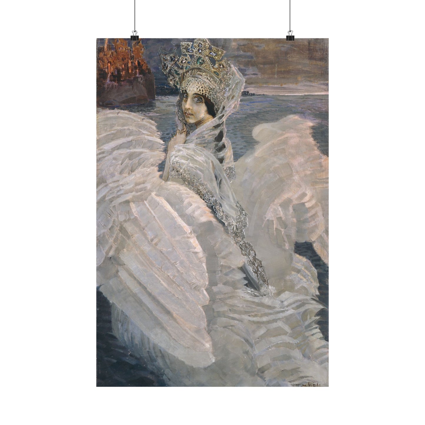 Swan Princess Fine Art Print by Mikhail Vrubel - Enchanting Mythical Artwork - Home Decor - Russian Art Nouveau Poster
