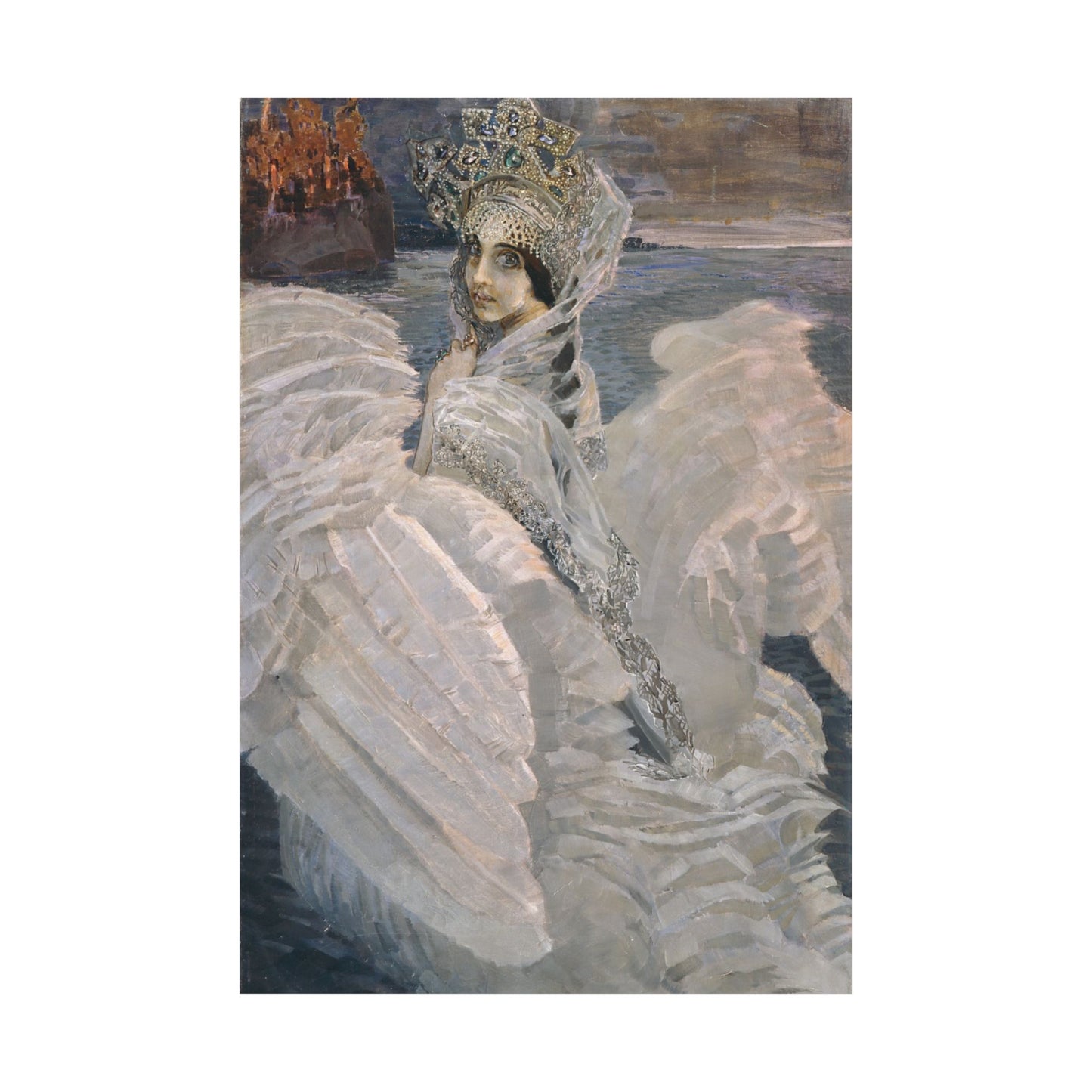 Swan Princess Fine Art Print by Mikhail Vrubel - Enchanting Mythical Artwork - Home Decor - Russian Art Nouveau Poster