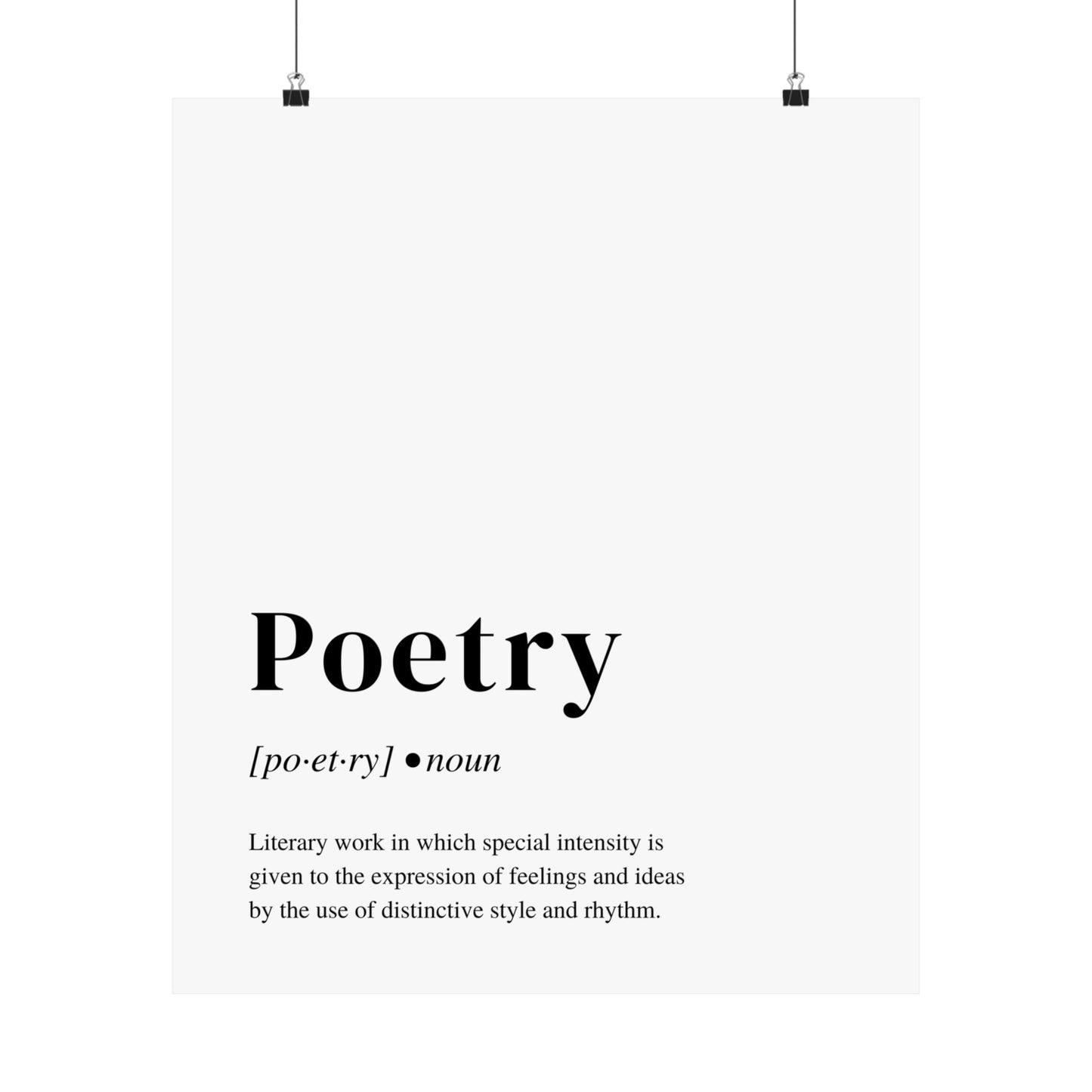 Poetry Definition Poster, Perfect Art Print Gift for Poets and Poetry Lovers