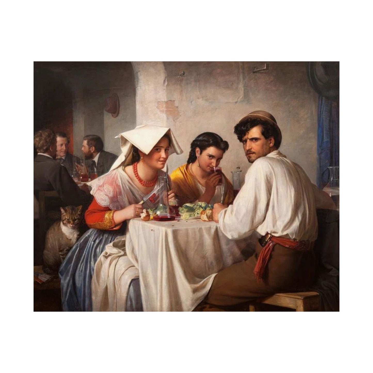 Carl Bloch's From a Roman Osteria - Classic Art Print - Famous Painting Turned Internet Meme - Romanticism period