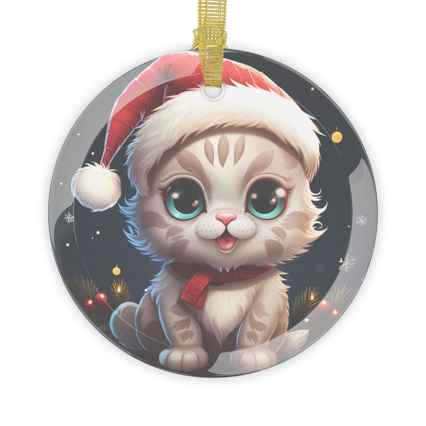 Christmas Ornament, Cute Kitten, Perfect Gift for Kids & Friends, One-Sided Holiday Decor, Celebrating New Year 2025