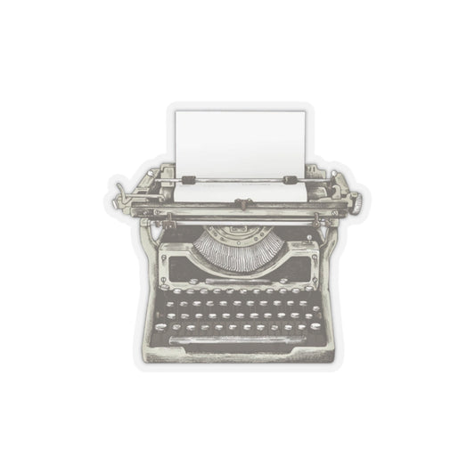 Typewriter Sticker, Retro Drawing Vinyl Decal, Classic Vintage Mechanical Stenographer Sticker, Gift for Writers, Poets and Bibliophiles