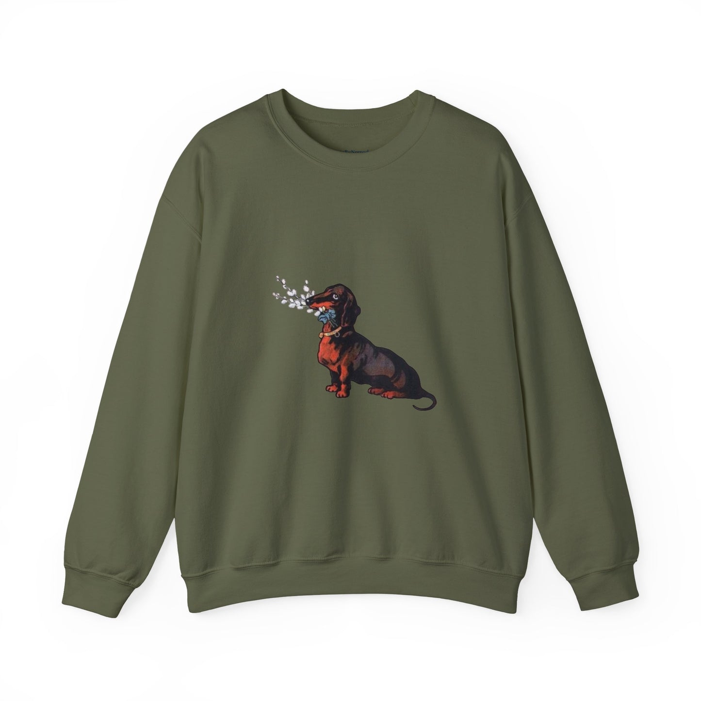 Dachshund Dog Vintage Sweatshirt, Cute & Elegant Unisex Crewneck Jumper, Floral Print, Gift for Dog Lovers, Cozy Winter Fashion, Animal