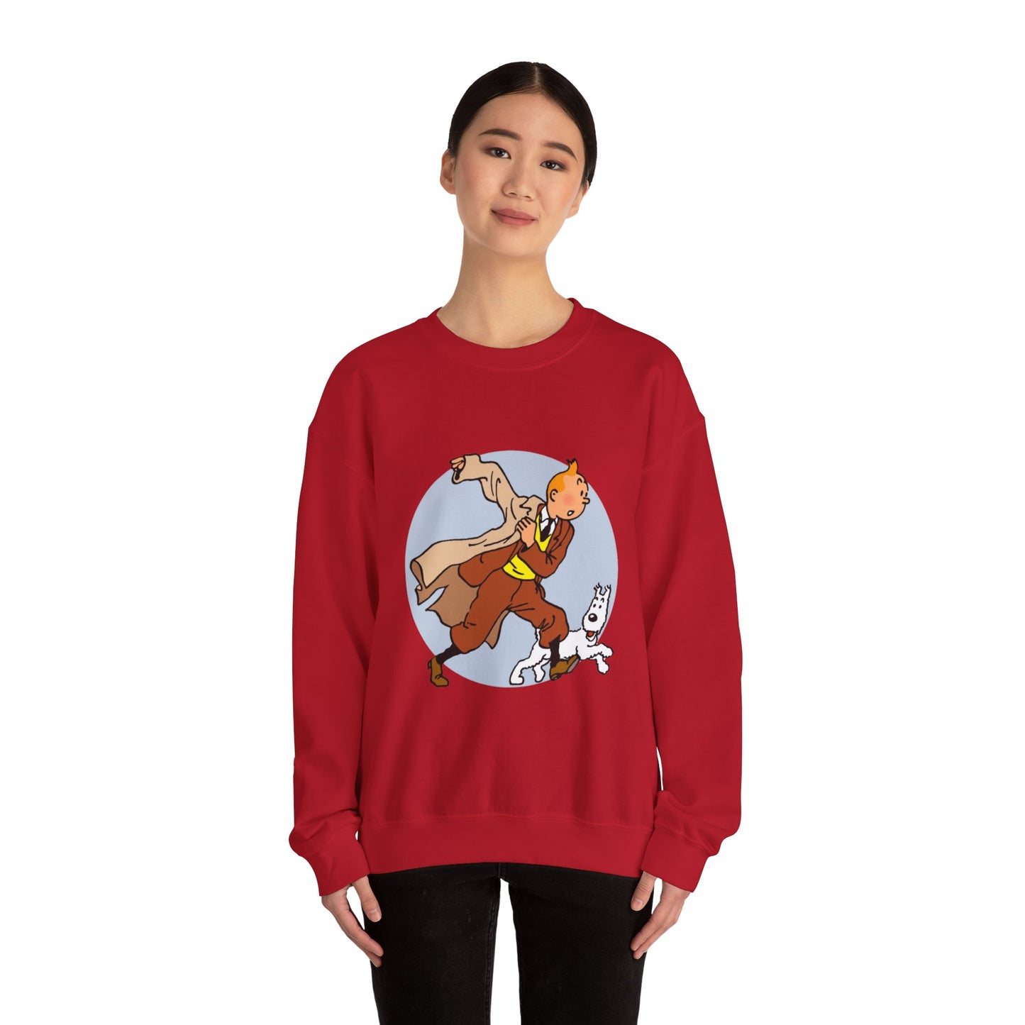 The Adventures of Tintin Crewneck Sweatshirt, Eco-Friendly Animation Attire, Childhood Nostalgia Gift, Sustainable Jumper, Multiple Colors