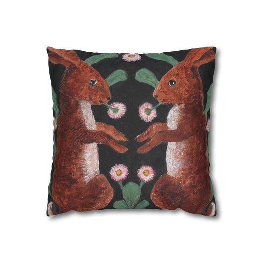 William Bell Scott 'Two Hares' Art Pillow Case, Cottagecore Decor, Ideal Easter and Housewarming Gift
