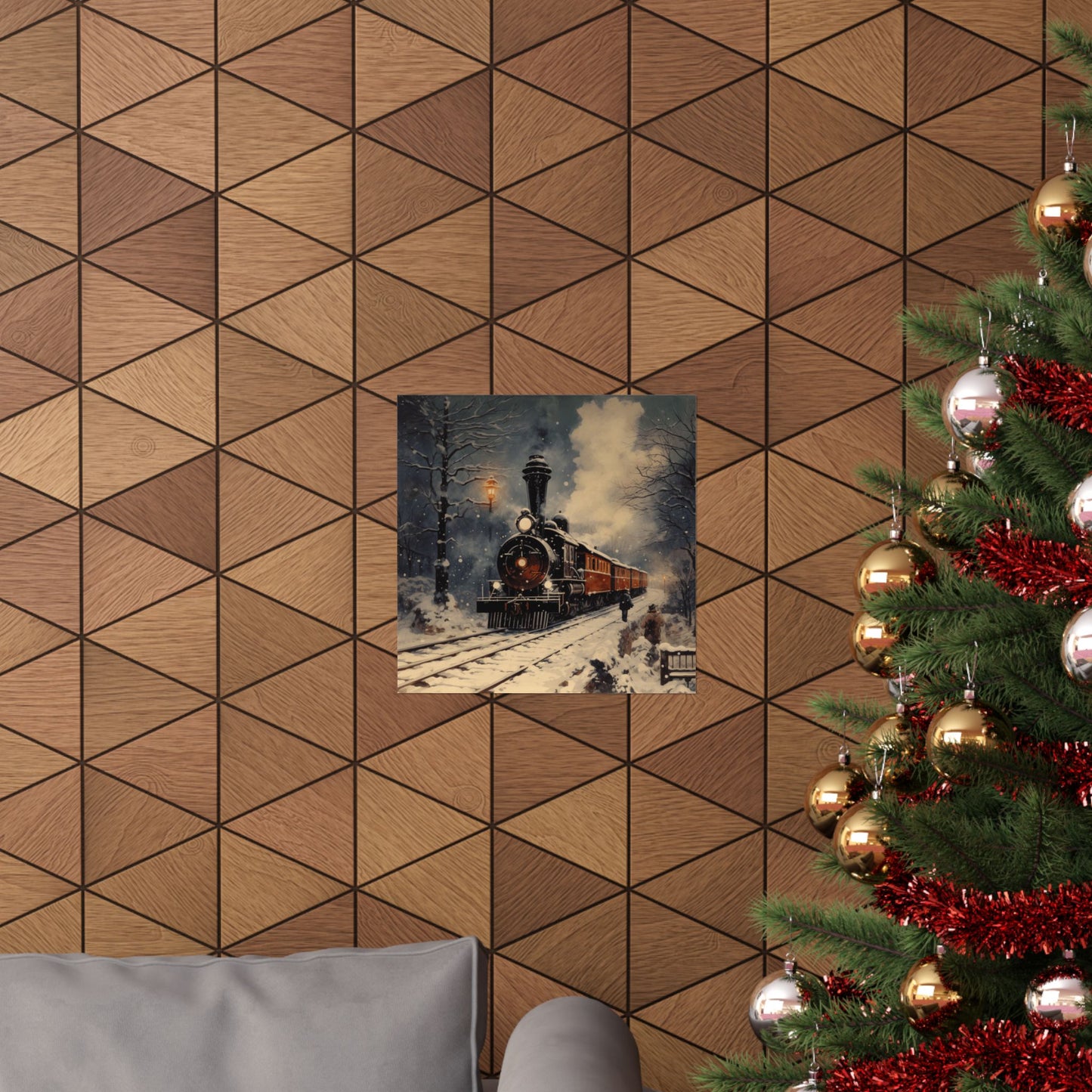 Winter Train Art Print, Polar Express Aesthetic, Inspired by Russian Literature, Romantic Snowy Night Scene, Perfect Christmas Gift