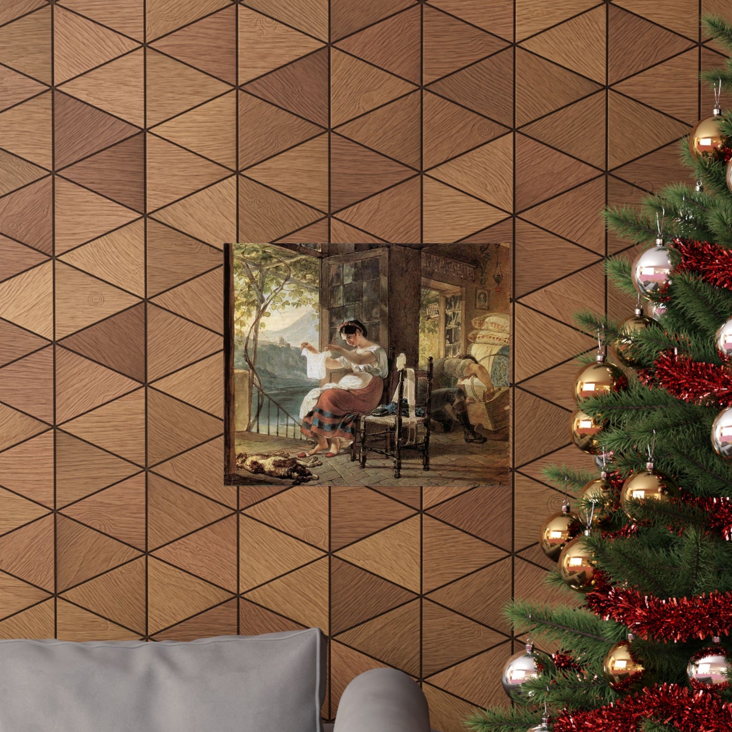 Motherhood Art Print, Italian, Expecting a Child by Karl Bryullov, Romanticism Poster for Baby Shower, Mother's Day Gift, Present for Moms