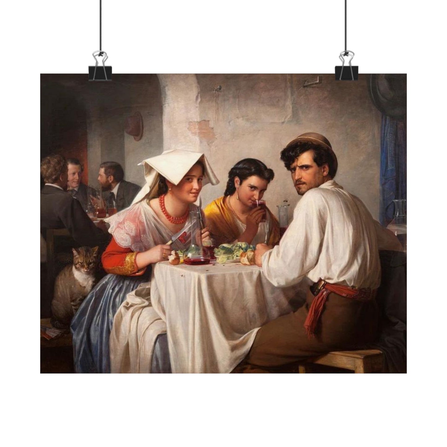 Carl Bloch's From a Roman Osteria - Classic Art Print - Famous Painting Turned Internet Meme - Romanticism period