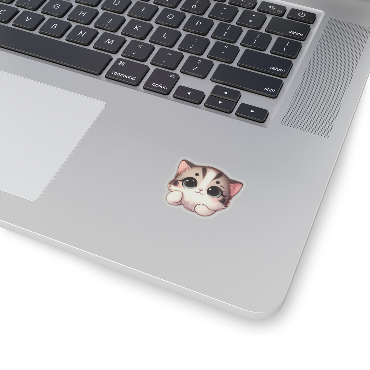 Cute Animated Kitten Vinyl Decal, High-Quality Laptop and Water Bottle and Kindle Sticker, Durable and Removable Cat Sticker