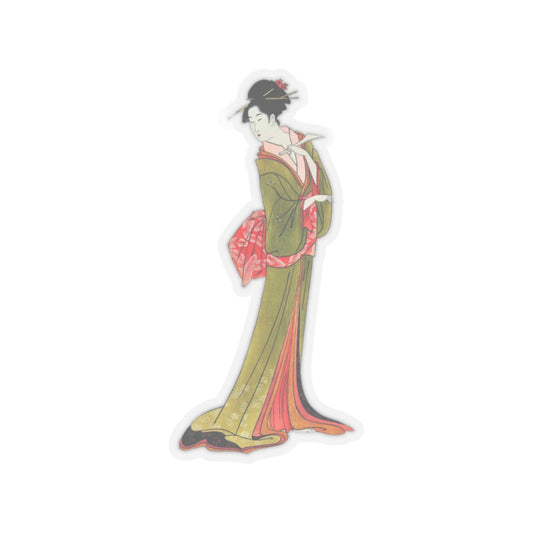 Japanese Sticker, Eishi Hosoda Itsutomi Kimono Vinyl Decal,Traditional Ukiyoe Art, High Quality Art Lover Gift