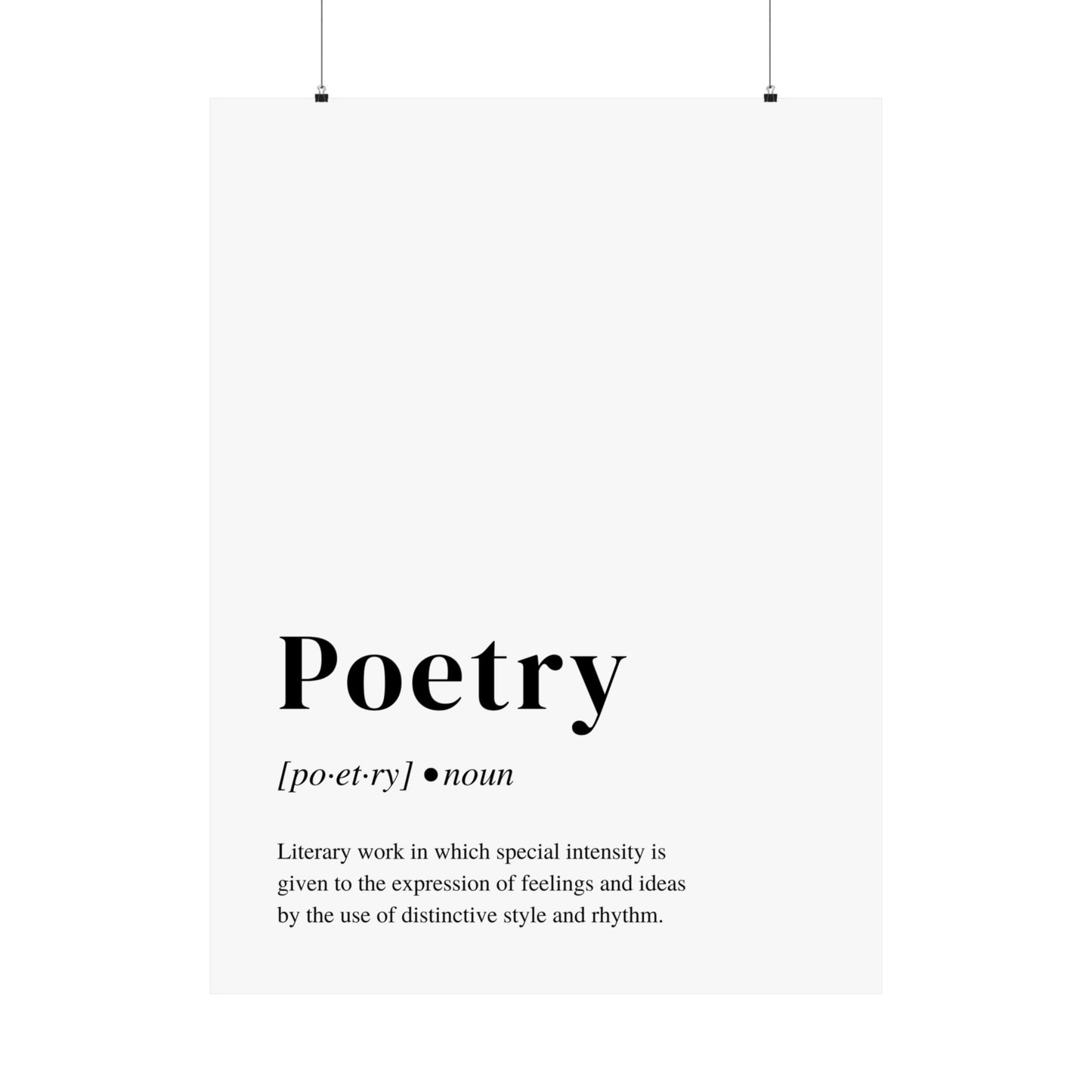 Poetry Definition Poster, Perfect Art Print Gift for Poets and Poetry Lovers