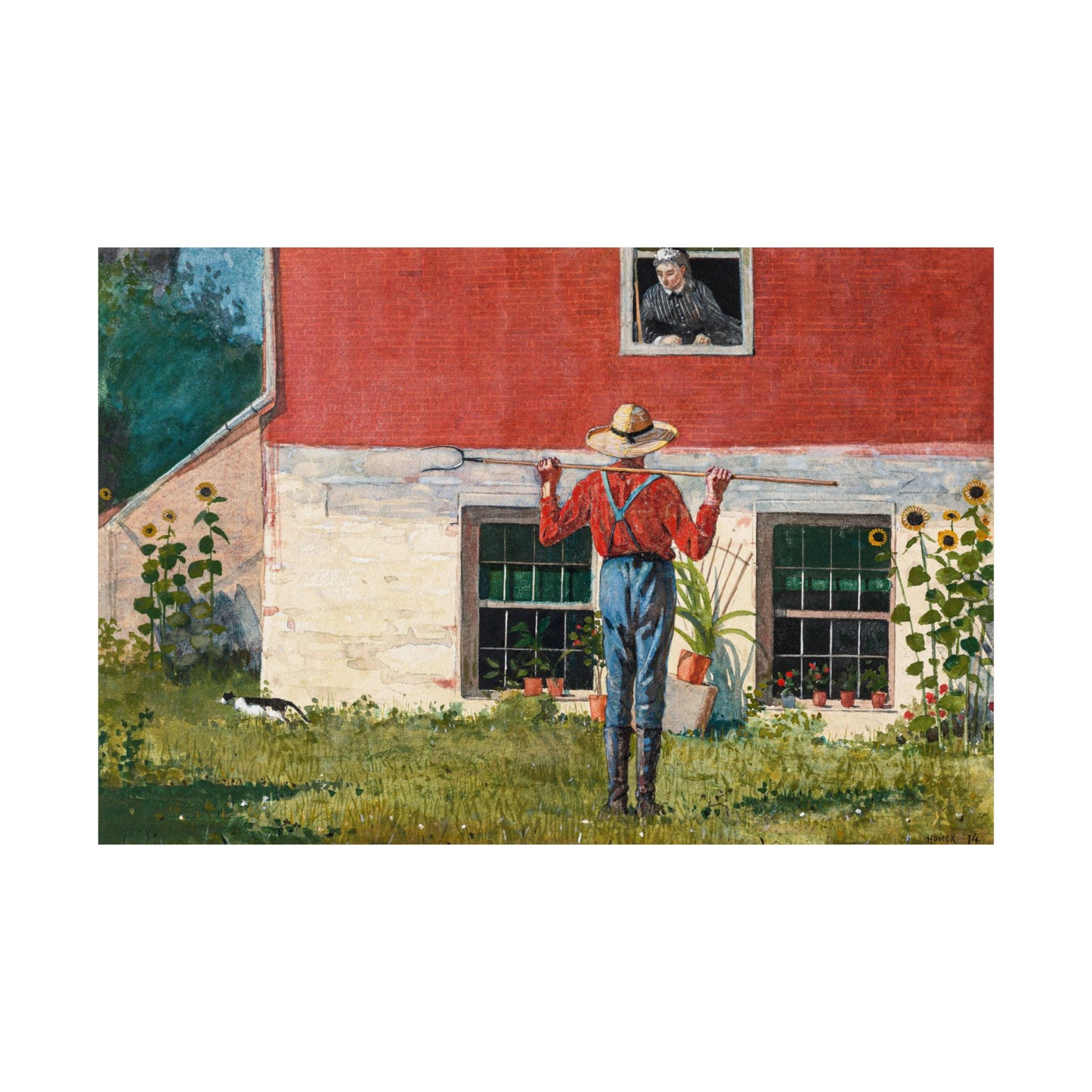 Winslow Homer In the Garden Print, Classic American Fine Art Poster, Ideal Home Decor and Art Lover Gift