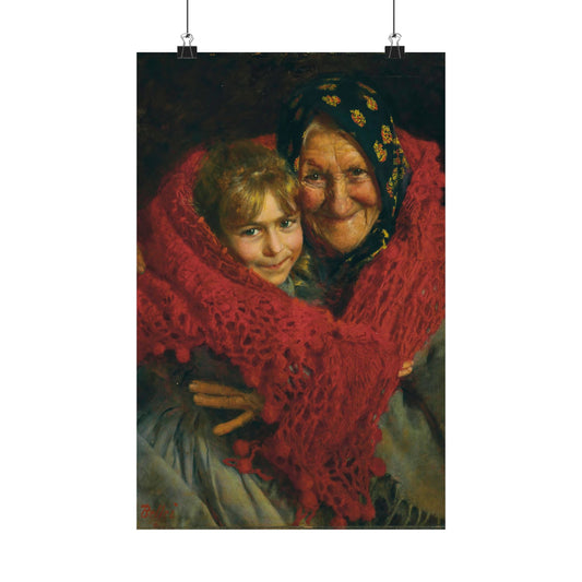 Gaetano Bellei Grandmother and Child Print - Classic Family Art Poster - Ideal Mothers Day Gift - Matte Poster