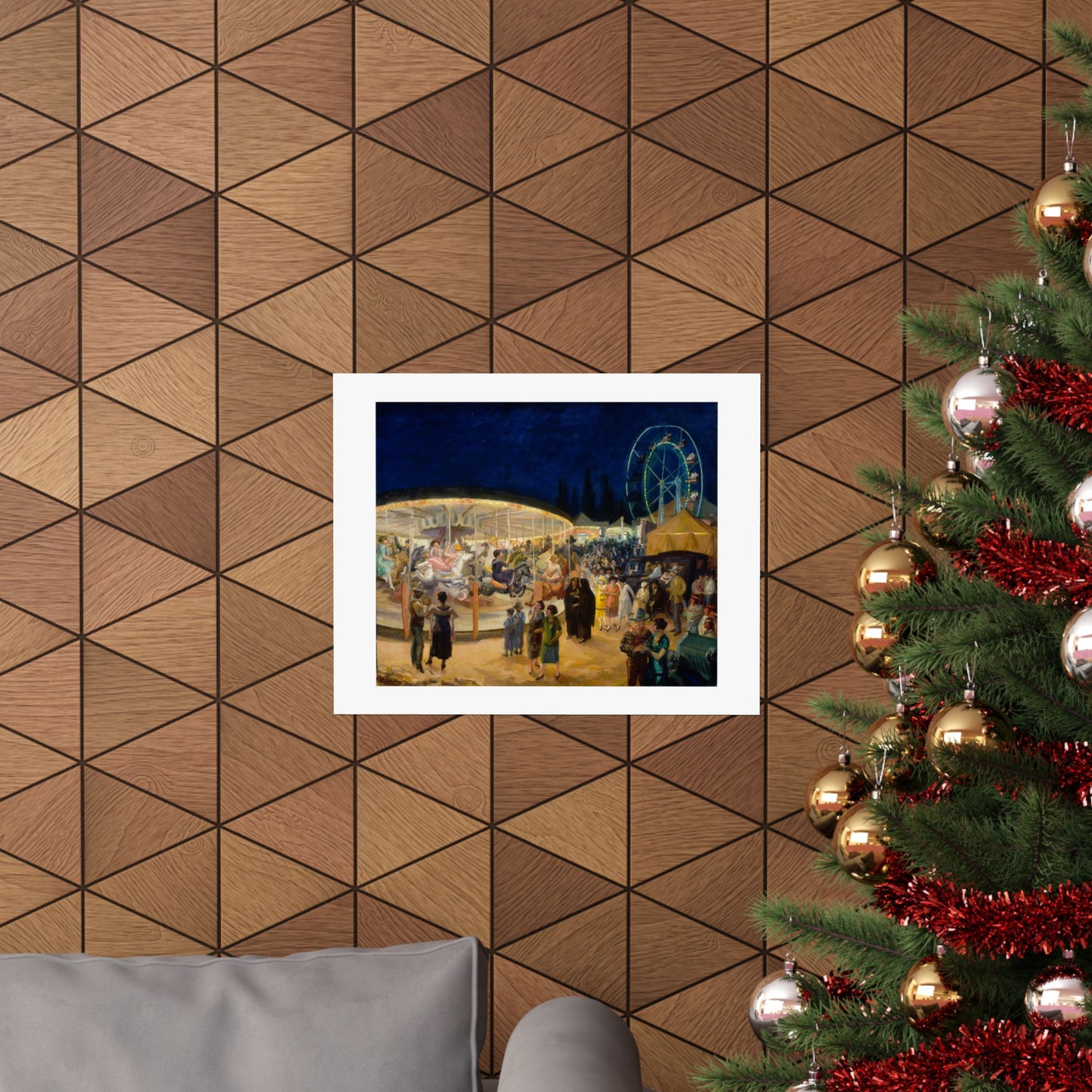 John Sloan's Travelling Carnival, Santa Fe 1924 Print - Vibrant Historical Art Poster