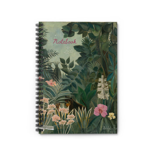 Henry Rousseau Notebook - 'The Equatorial Jungle' 1909 Cover - Spiral Bound Journal - Artistic Diary - Vintage Painting Planner