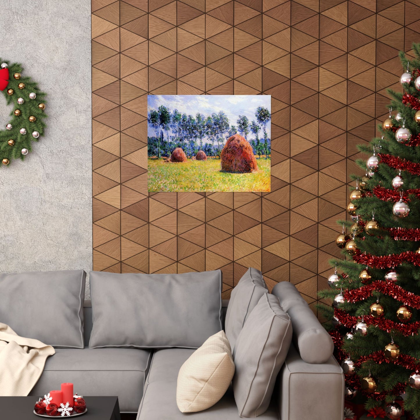 Claude Monet Haystacks at Giverny Print, Impressionist Landscape Poster, Premium Matte Wall Art for Home Decor