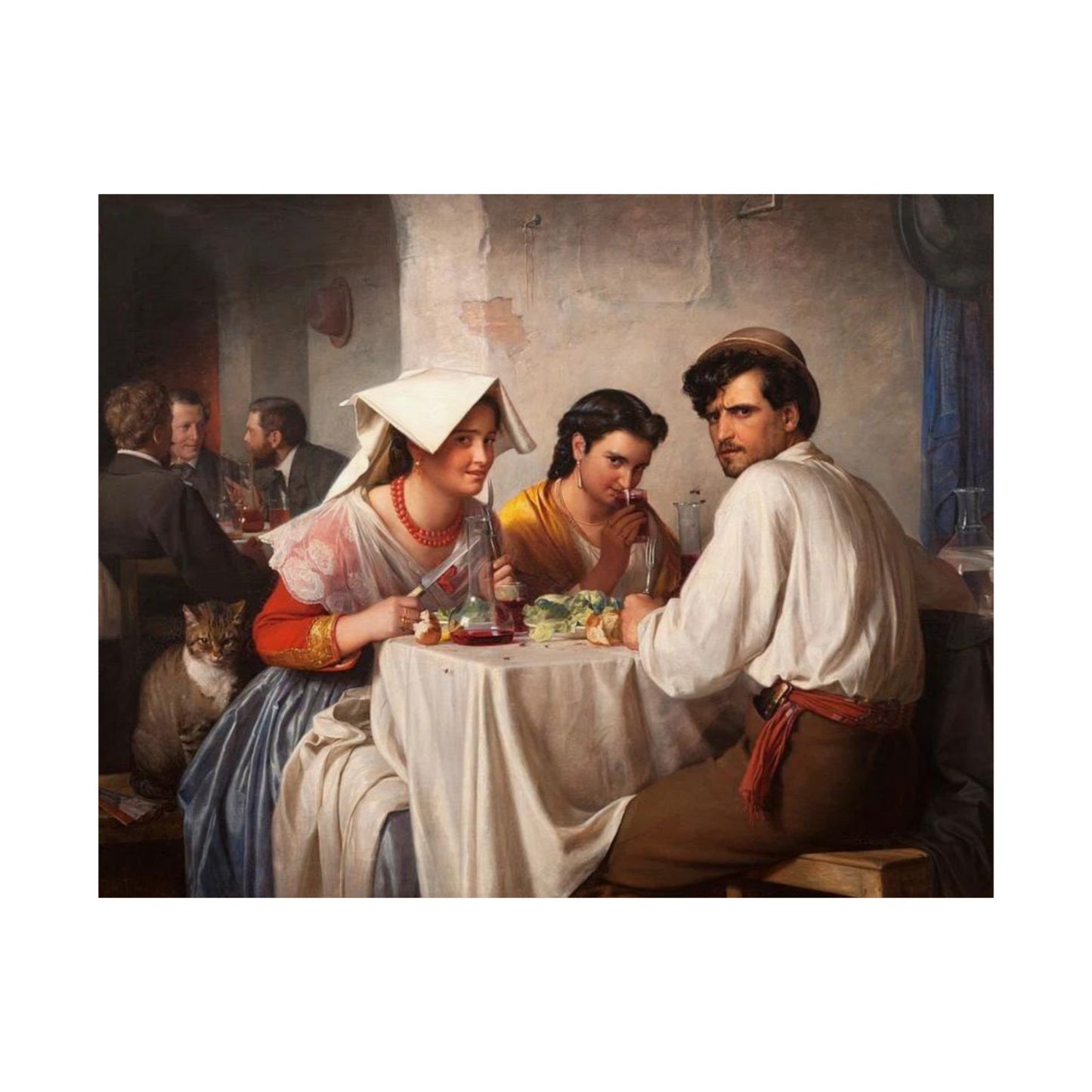 Carl Bloch's From a Roman Osteria - Classic Art Print - Famous Painting Turned Internet Meme - Romanticism period