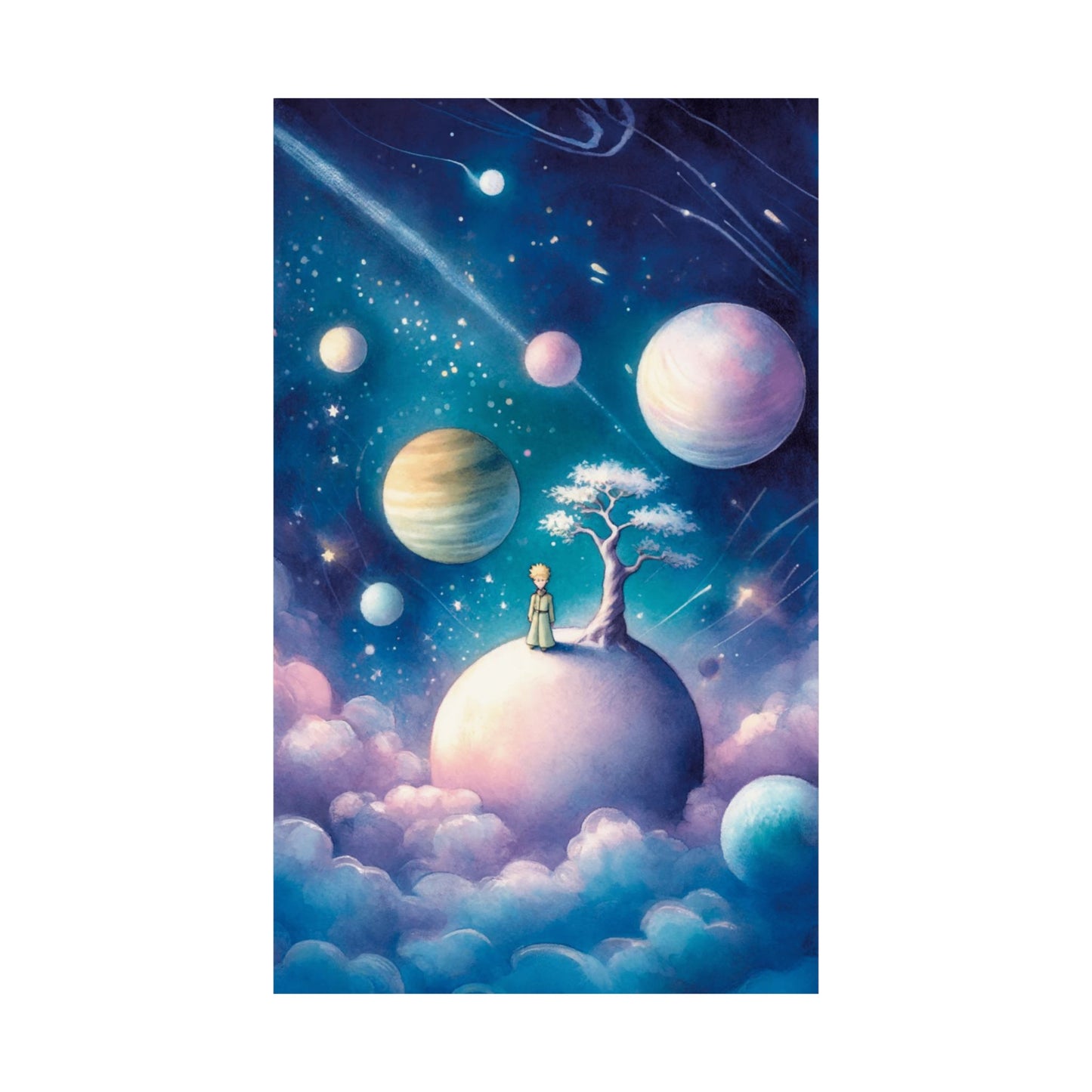 The Little Prince Inspired Poster, French Literature Illustration Art Print, Gift for Book Lovers