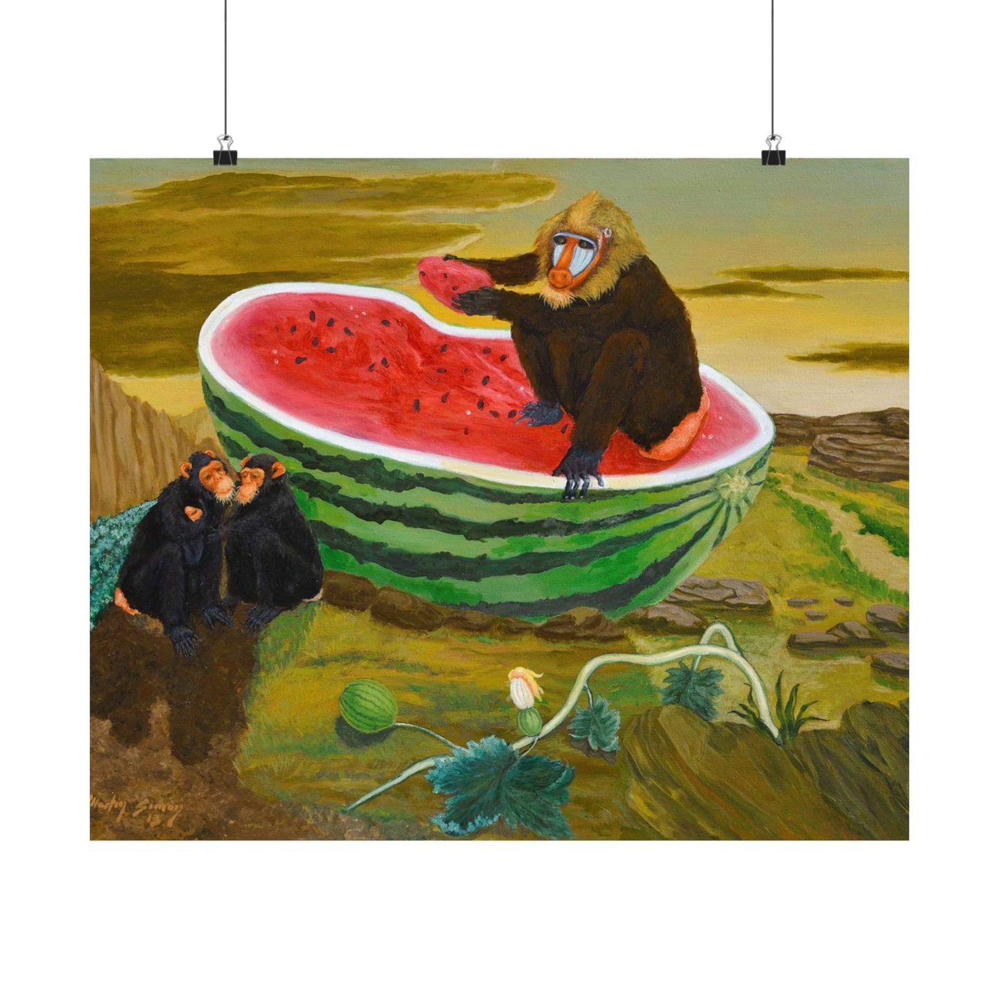 Modern Art Print, Mandril en Agape by José de Martín Simón, Contemporary Home Decor
