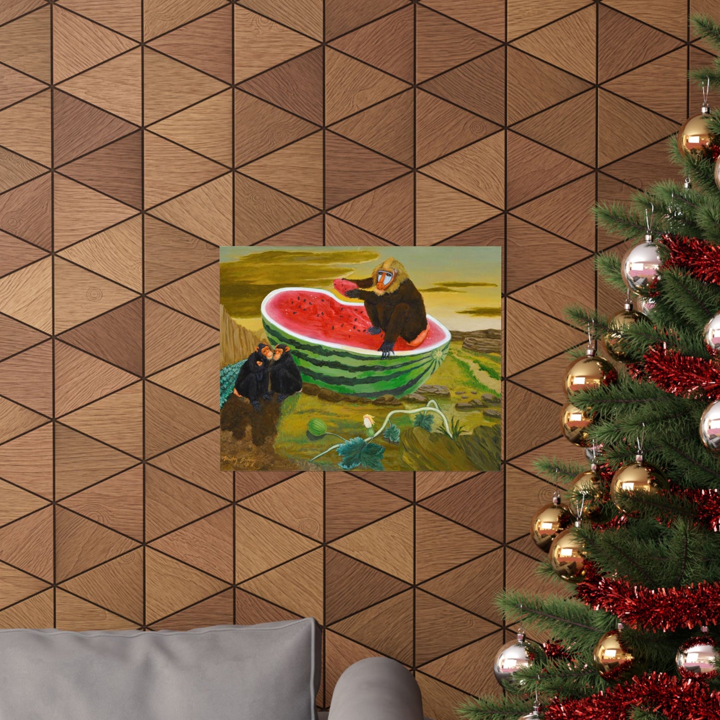 Modern Art Print, Mandril en Agape by José de Martín Simón, Contemporary Home Decor