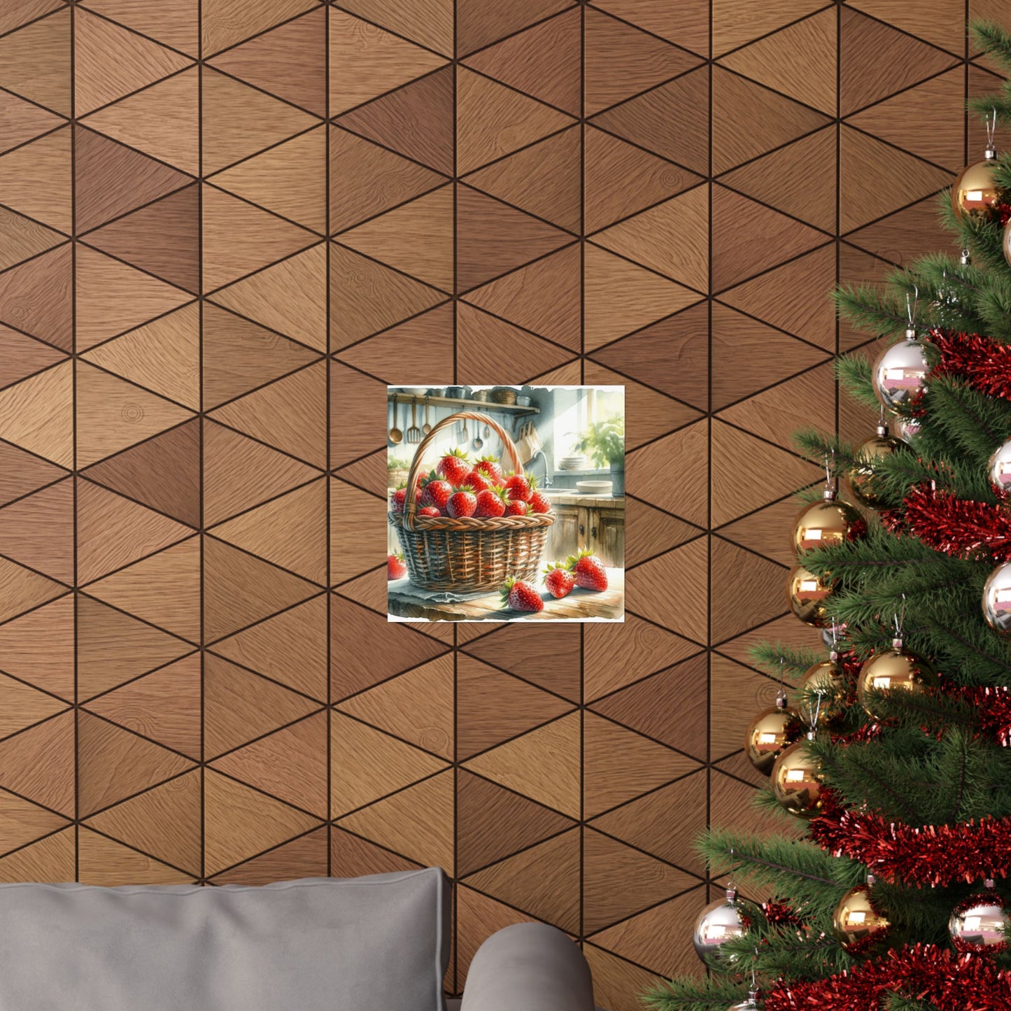 Juicy Strawberries Watercolor Print, Summer Kitchen Wall Art, Vibrant Fruit Basket Poster, Perfect Home Decor