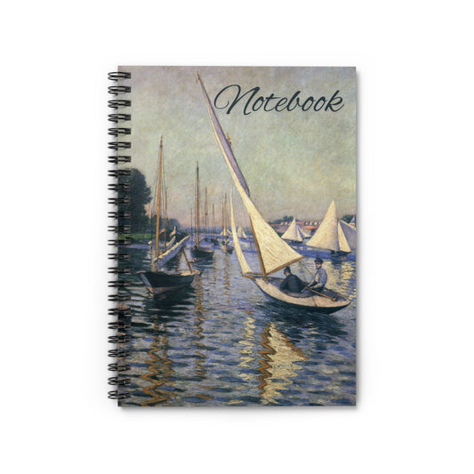 Gustave Caillebotte 'Regatta at Argenteuil' Spiral Notebook, Artistic Back to School Journal, Perfect Gift for Art Lovers