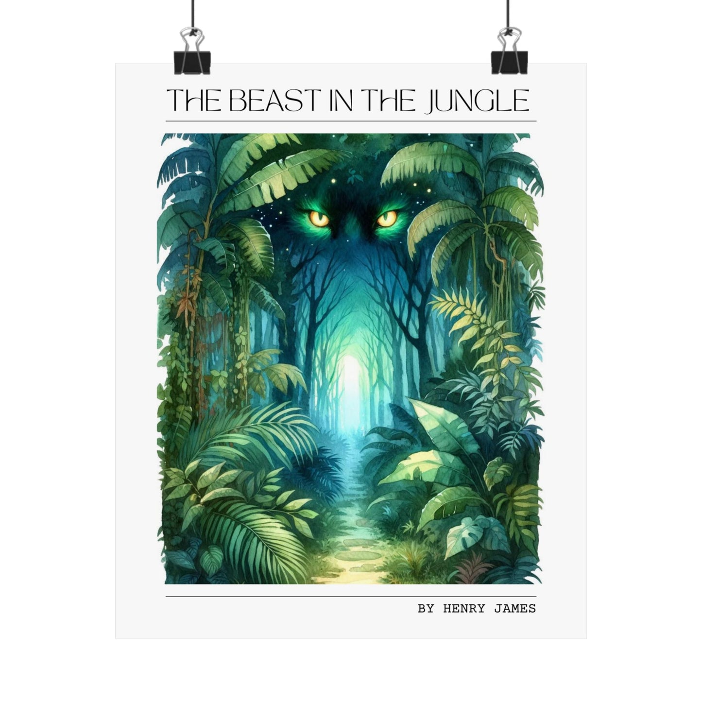 The Beast in the Jungle Book Poster, Literary Inspired Art Print, Perfect Gift for Book Lovers and Bibliophiles