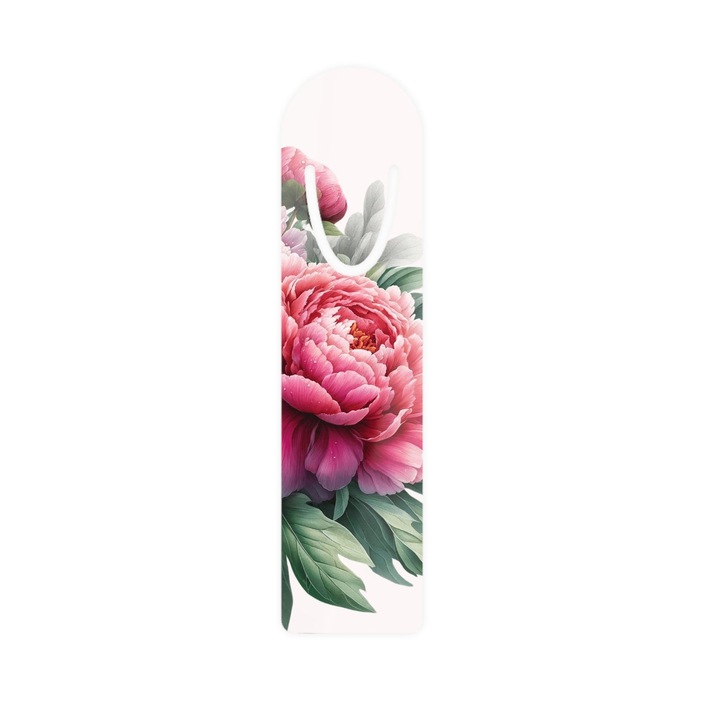 Peony Bookmark, Durable Aluminum Page Holder, Elegant Floral Design on Soft Pink, Perfect Gift for Book Lovers and Special Occasions
