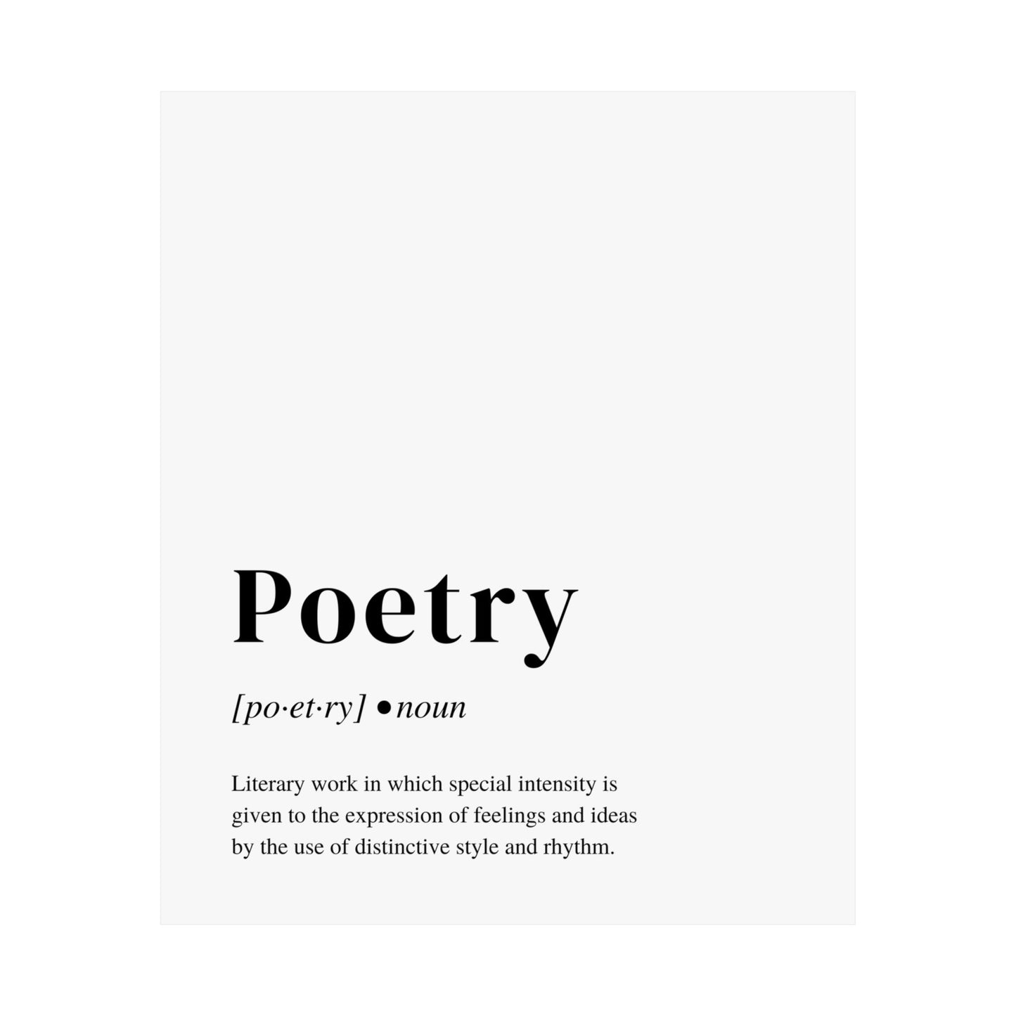 Poetry Definition Poster, Perfect Art Print Gift for Poets and Poetry Lovers