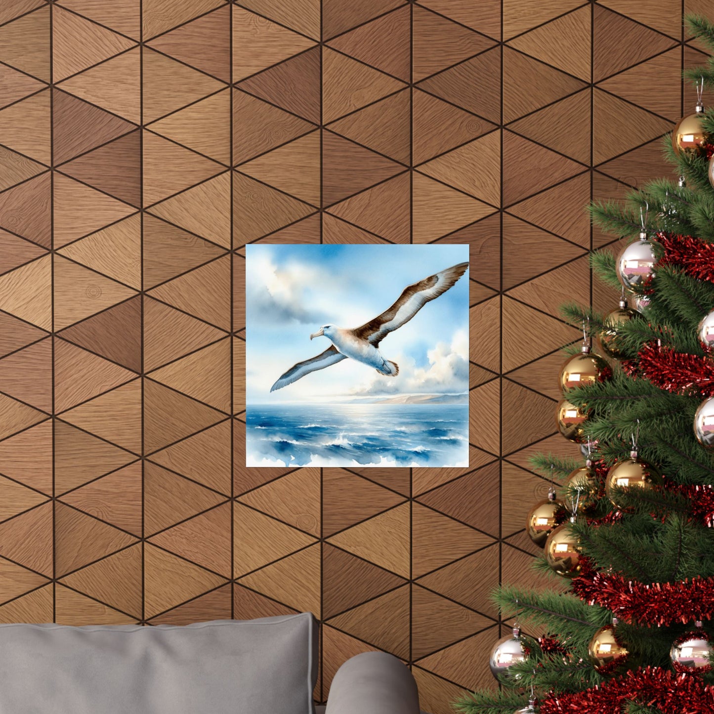 Albatross Over Waves Art Print, Digital Illustration in Watercolor style Poster, Perfect Gift for Bird and Sea Lovers