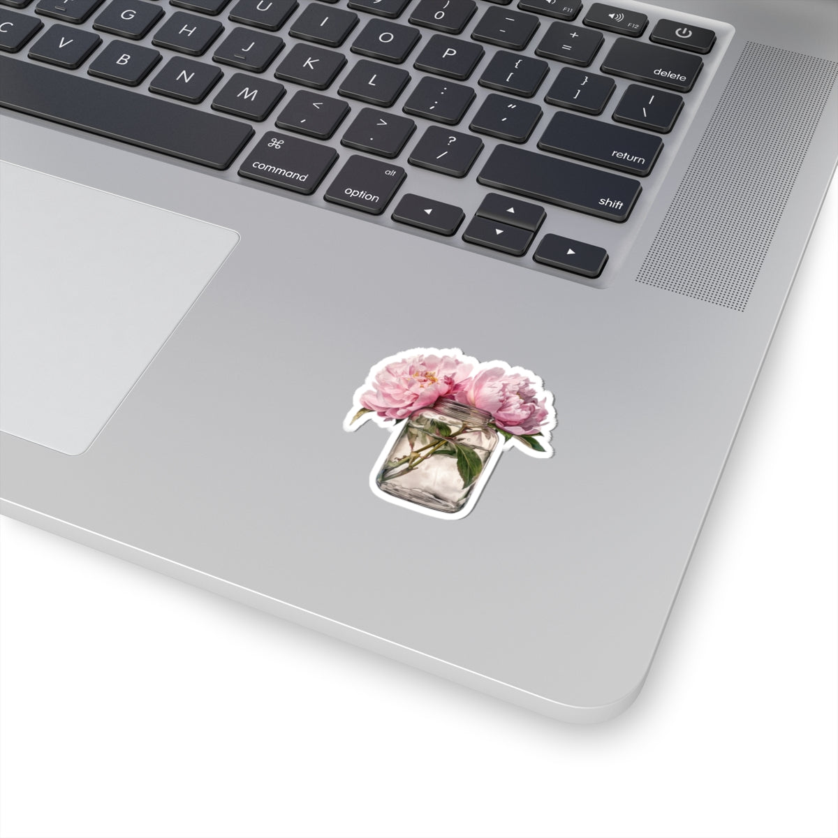 Pink Peonies Sticker, Vinyl Decal for School and University Stationery