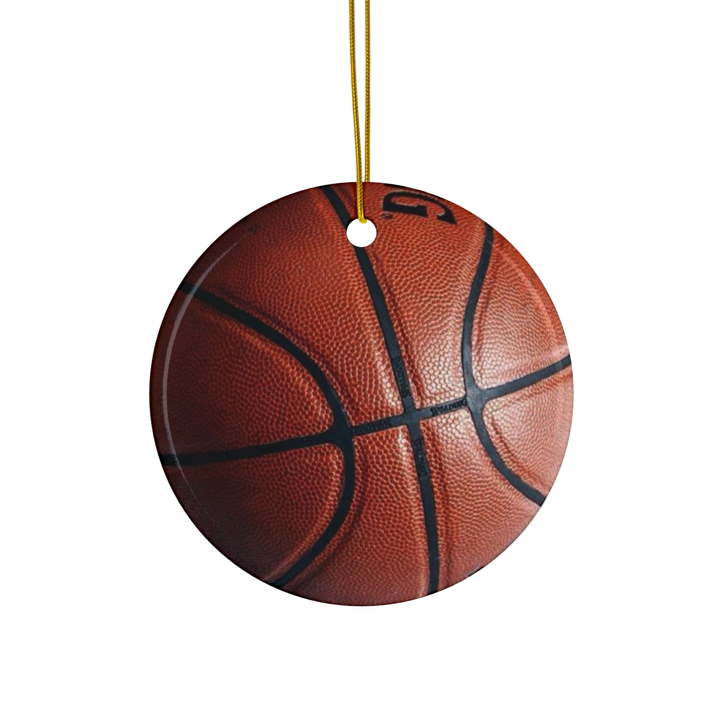 Basketball Ornament, Sports Fan Christmas Decor, Athlete Gift for Him, Double Sided, Holiday Keepsake, Basketball Stocking, Flat Surface