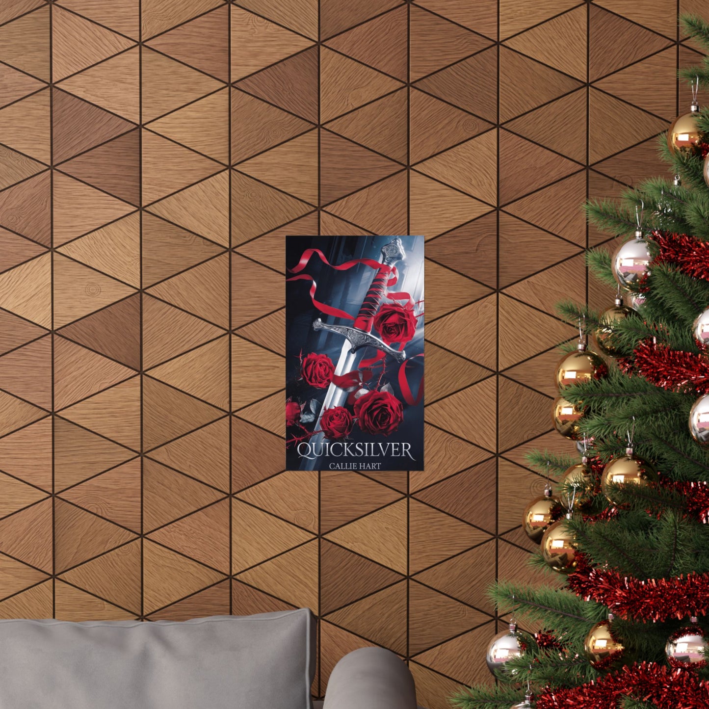 Quicksilver Book Cover Art Print, Sword and Red Roses Poster by Callie Hart, BookTok Trending