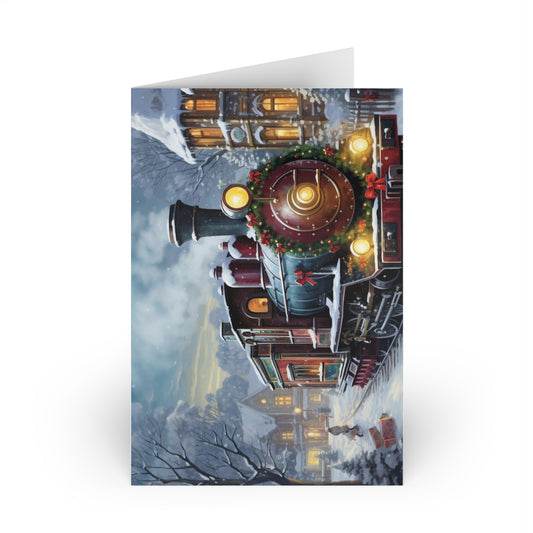 Enchanting Vintage Christmas Train Postcard - Festive Winter Scene - Premium Quality - Includes an Envelope - Perfect Holiday Greeting