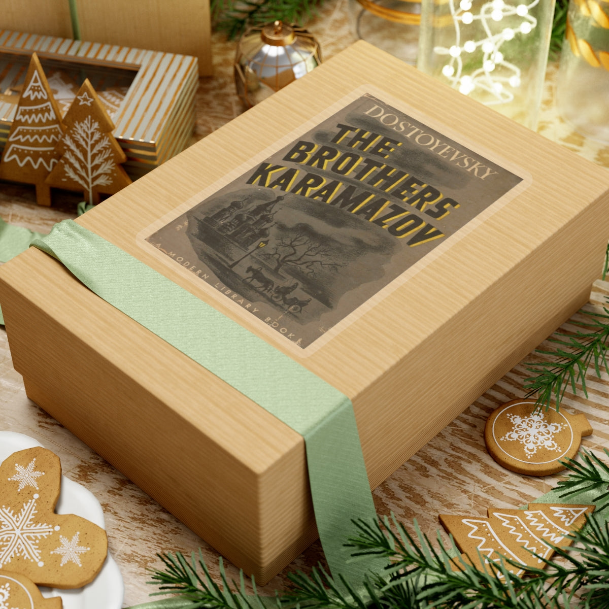 Vintage The Brothers Karamazov Book Cover Decal Sticker, Literary Gift for Literature Lovers, Sticker for Laptop and Water Bottle